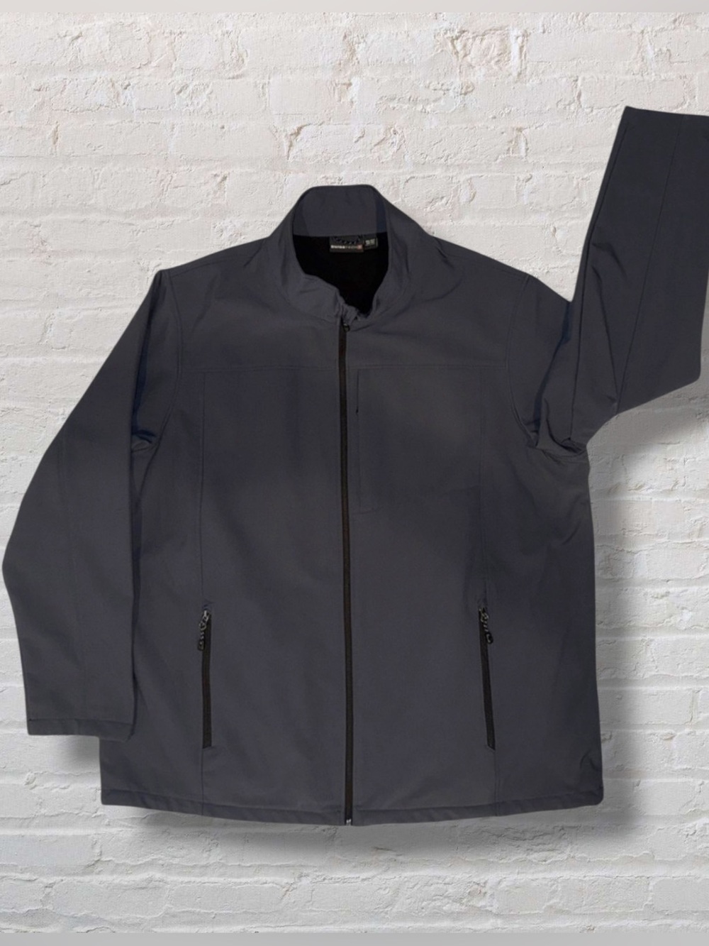 Swiss Tech XXL Men’s Gray Zip-Up Softshell Jacket Water-Resistant